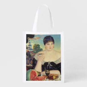 The Merchant's Wife at Tea, 1918 Reusable Grocery Bag