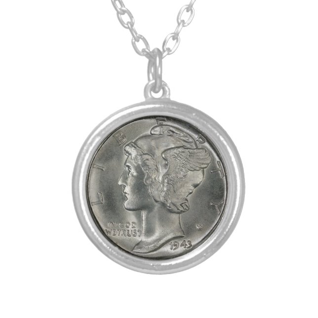 The Mercury Dime Silver Plated Necklace (Front)