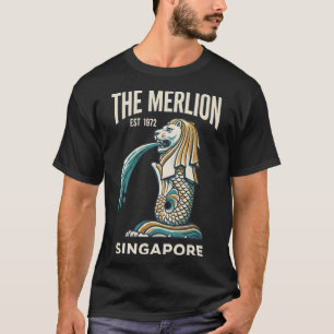 The Merlion Singapore Vintage Travel Poster Retro  T-Shirt
