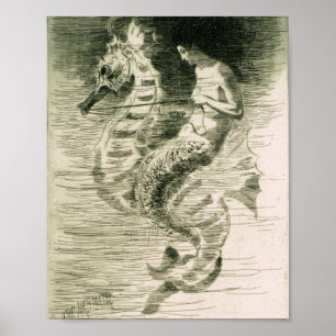 'The Mermaid' (and seahorse) Frederick Church Poster