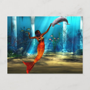 The Mermaid and the Dolphin Postcard