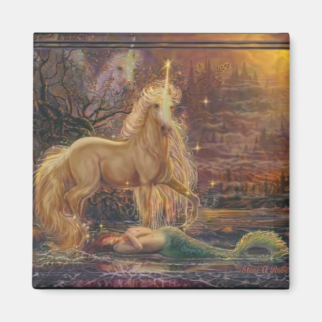 The Mermaid and the Unicorn Magnet (Front)