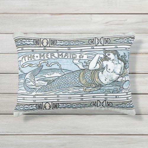 The Mermaid at Sunrise Outdoor Throw Pillow