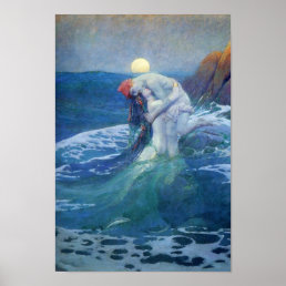 The Mermaid by Howard Pyle, 1919. Poster