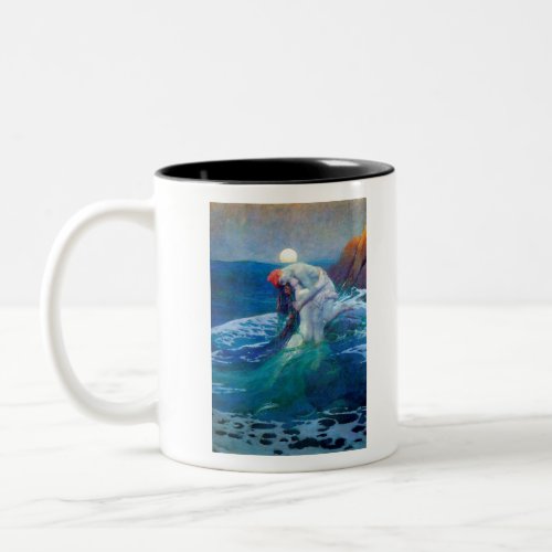 The Mermaid by Howard Pyle Two_Tone Coffee Mug