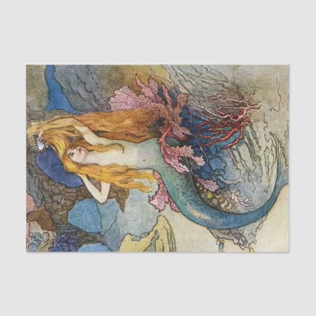 “The Mermaid” by Warwick Goble Tissue Paper (Front)