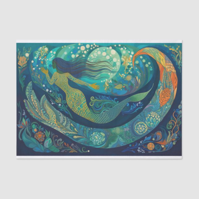 The Mermaid in the Reef Tissue Paper (Front)