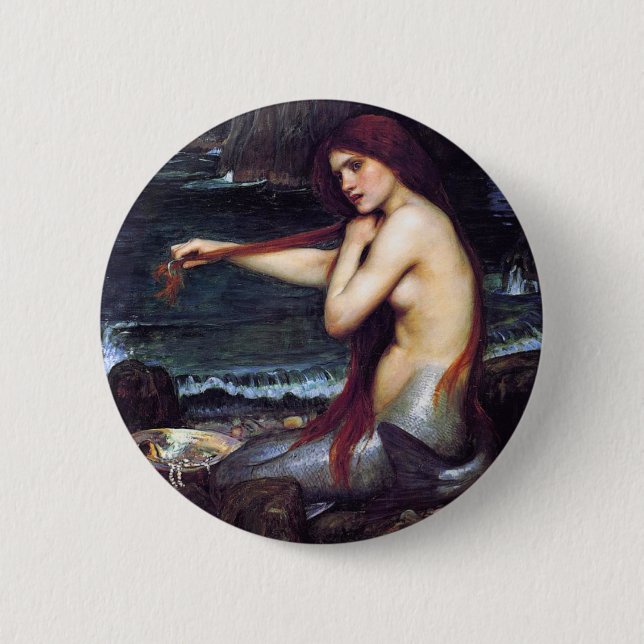 The Mermaid Pinback Button (Front)