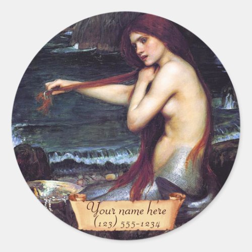 The Mermaid Pre_Raphaelite Bookplate