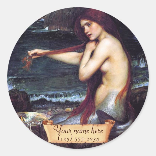 "The Mermaid" Pre-Raphaelite Bookplate (Front)