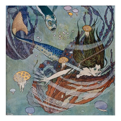 The Mermaid Princess by Edmund Dulac Acrylic Print