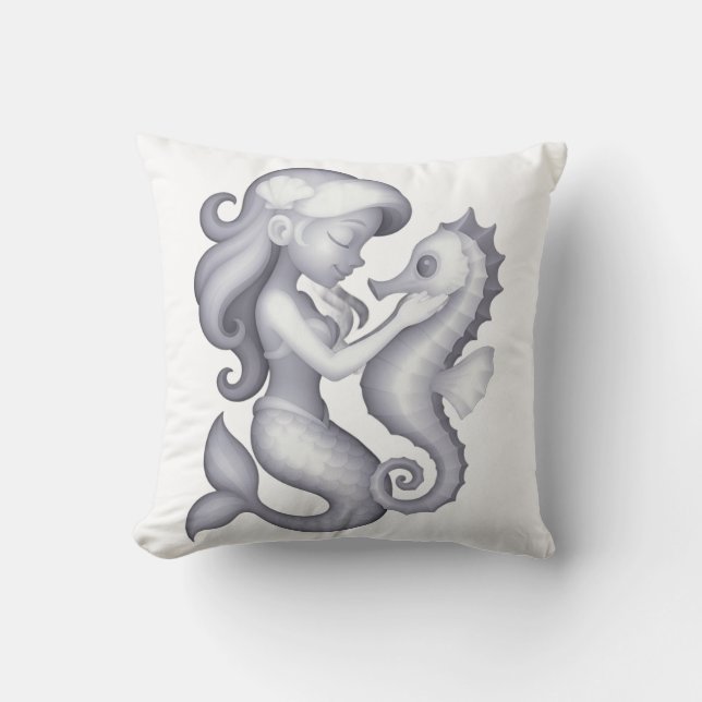 The Mermaid Throw Pillow (Front)