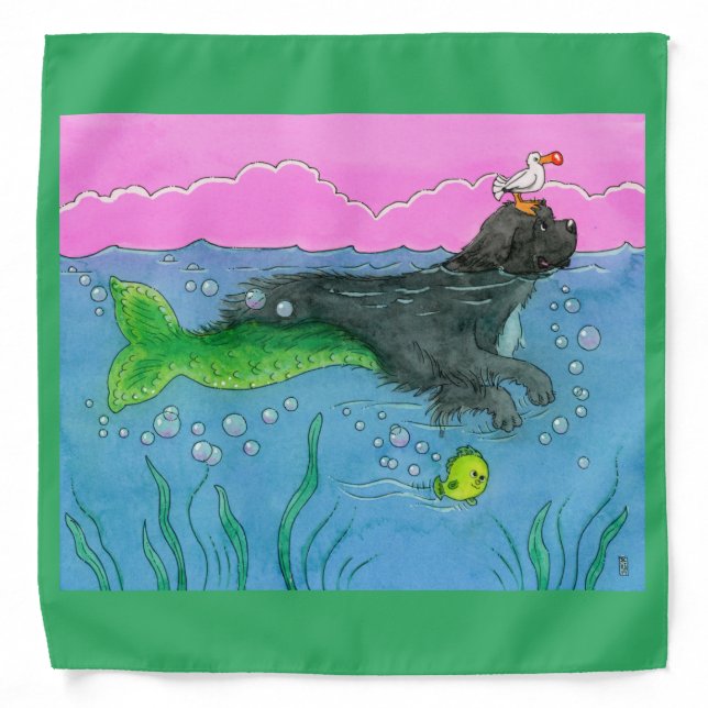 The Mernewf - La sirène terre-neuve Bandana (Front)
