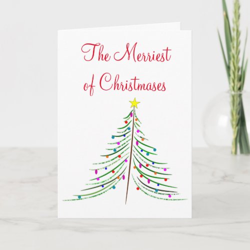 The Merriest of Christmases With Tree Holiday Card