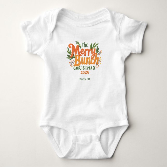 The Merry Bunch – Retro Family Christmas Bodysuit (Front)