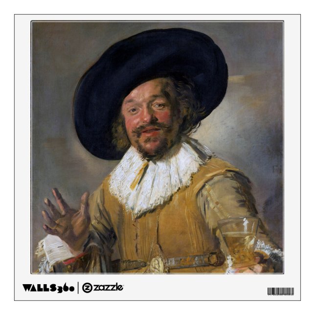 The Merry Drinker, Frans Hals, 1628-1630 Wall Decal (Front)