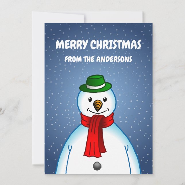 The Merry Snowman Holiday Card (Front)