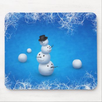The Merry Snowman Mouse Pad by vladstudio at Zazzle