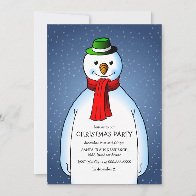 The Merry Snowmans Christmas Party Invitation (Front)