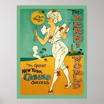 The Merry World ~ Vintage Theater Poster ~ 1894 by VintageFactory at Zazzle