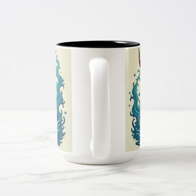 The mesmerizing prin Two-Tone coffee mug (Handle)