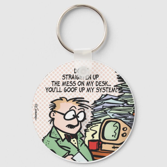 The Mess On My Desk Keychain (Front)