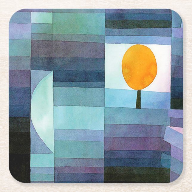 The Messenger of Autumn, Klee Square Paper Coaster (Front)