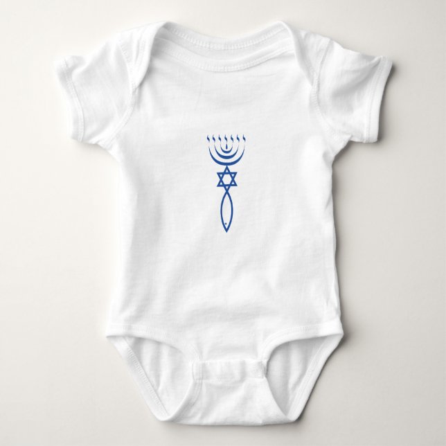 The Messianic Jewish Seal of Jerusalem Baby Bodysuit (Front)
