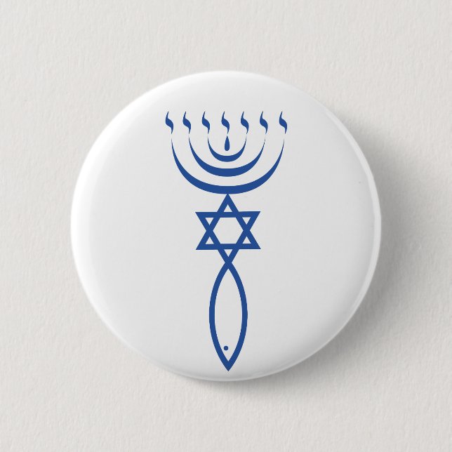 The Messianic Jewish Seal of Jerusalem Pinback Button (Front)