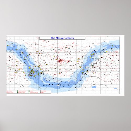 The Messier Objects Celestial Body Star Chart