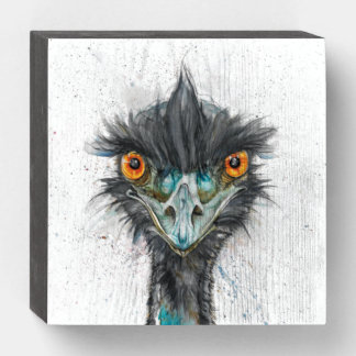 The Messy and Sophisticated Emu Watercolour Art Pr Wooden Box Sign