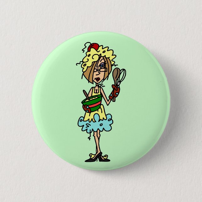 The Messy Cook T-shirts and Gifts Button (Front)