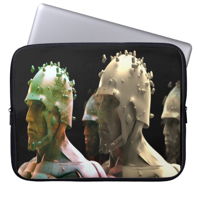 The Metal Army Men on a 15" Laptop Electronics Bag (Front)