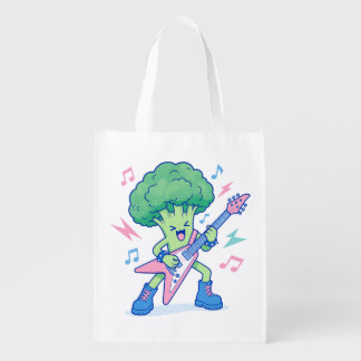 The Metal Broccoli Illustration – Heavy Metal Guit Grocery Bag