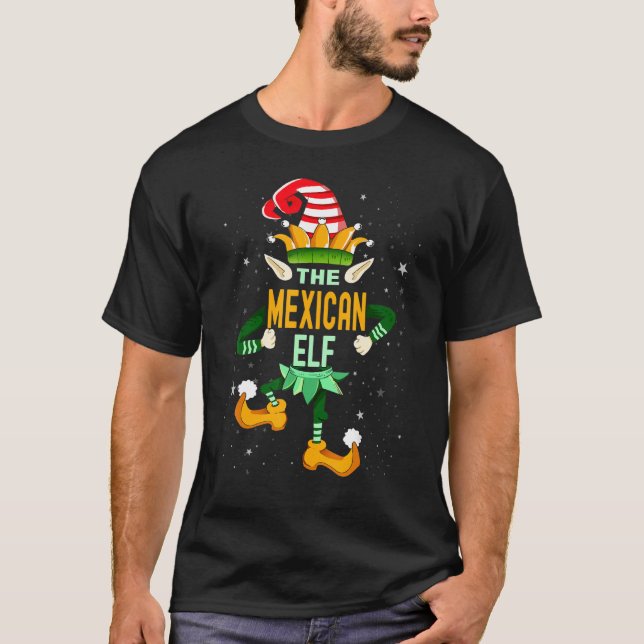 The Mexican Elf  Christmas Matching Family Outfit T-Shirt (Front)