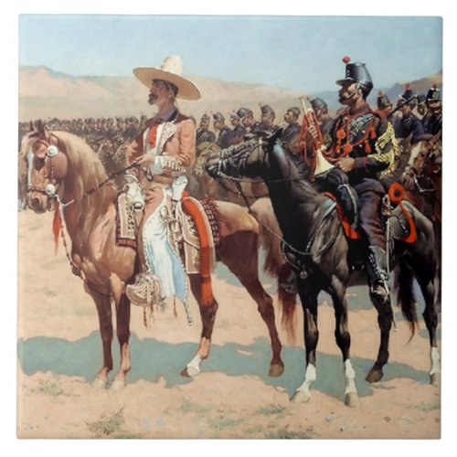 The Mexican Major by Frederic Remington 1889 Ceramic Tile