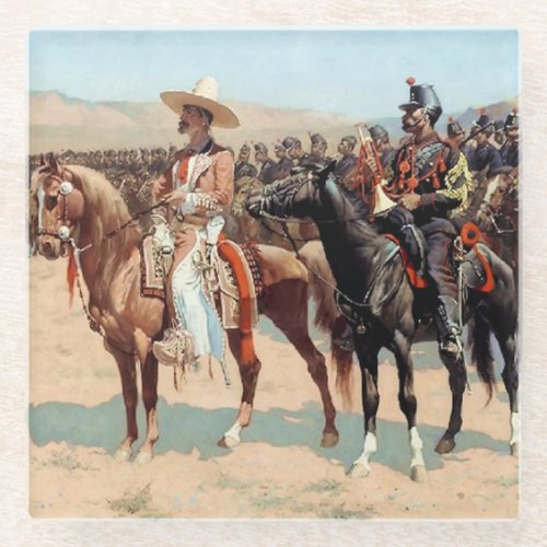 The Mexican Major by Frederic Remington 1889 Glass Coaster