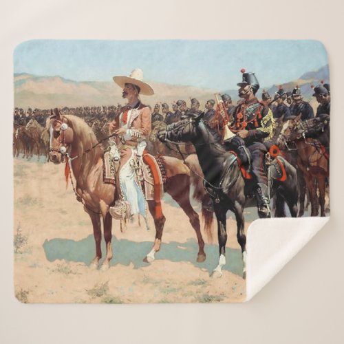The Mexican Major by Frederic Remington 1889 Sherpa Blanket