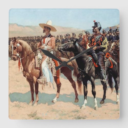 The Mexican Major by Frederic Remington 1889 Square Wall Clock