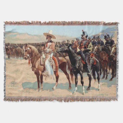 The Mexican Major by Frederic Remington 1889 Throw Blanket