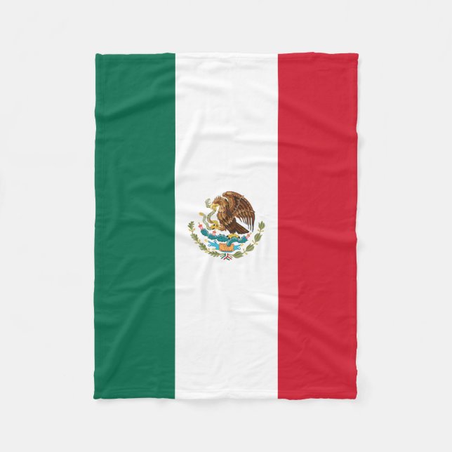 The Mexican National Flag Fleece Blanket (Front)