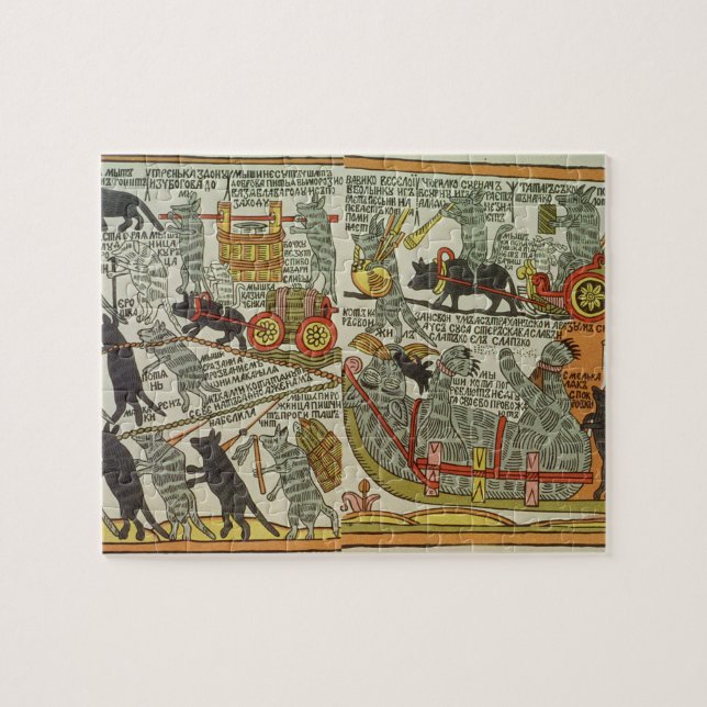 The Mice Bury the Cat, Russian, late 18th century Jigsaw Puzzle (Horizontal)