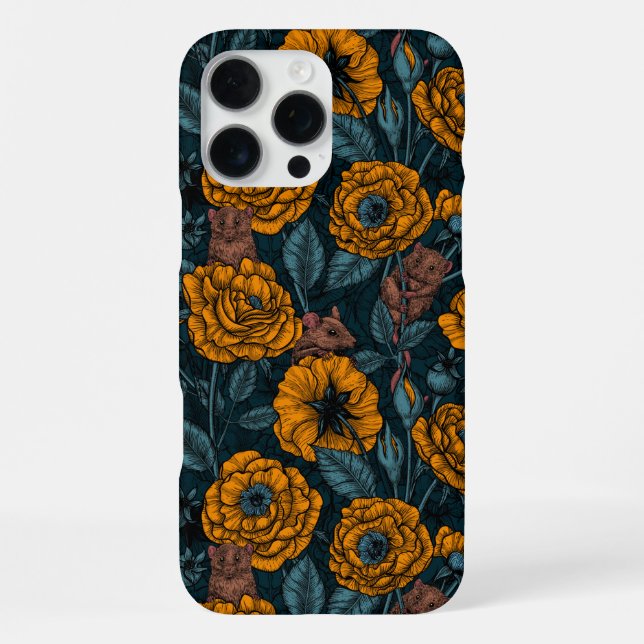 The mice party in orange and blue iPhone case (Back)