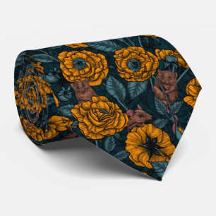 The mice party in orange and blue neck tie