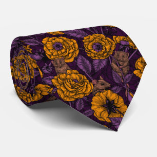 The mice party in orange and violet neck tie