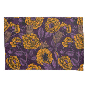 The mice party in orange and violet pillow case