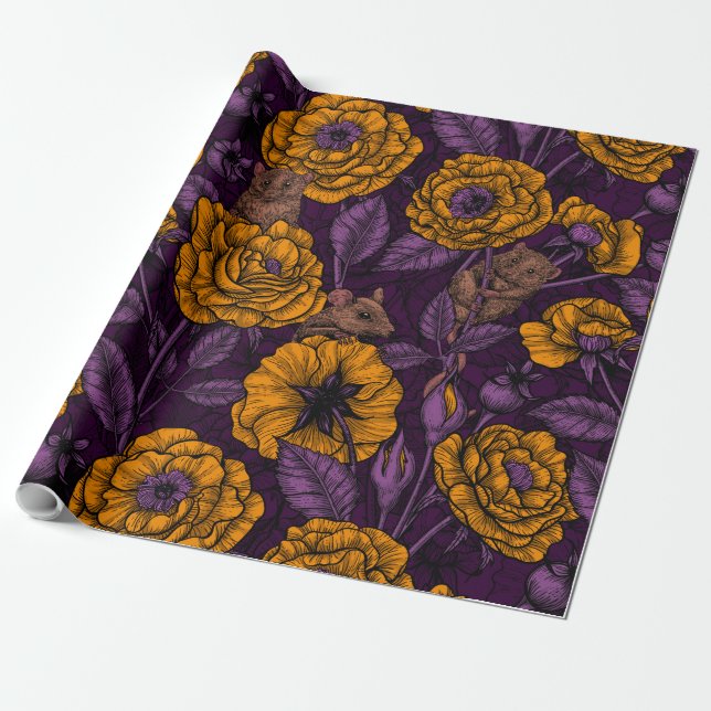 The mice party in orange and violet wrapping paper (Unrolled)