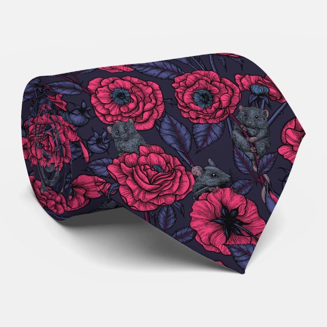 The mice party neck tie (Rolled)