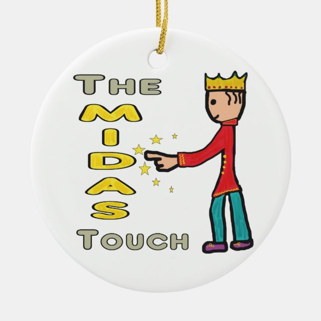 The Midas Touch Ceramic Ornament (Front)