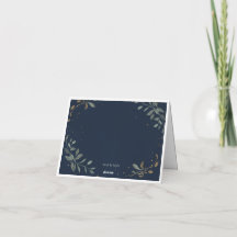 The Midnight Gala Luxury Navy Thank You Card